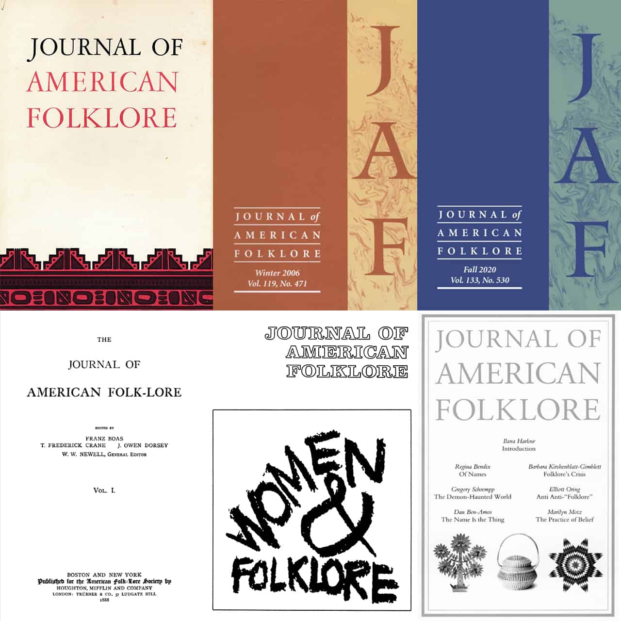 collection of historical and recent Journal of American Folklore covers