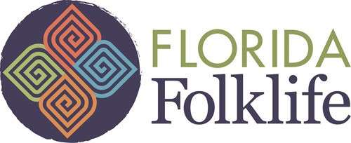 A flower-like logo with the words "Florida Folklife" to the right of the design.