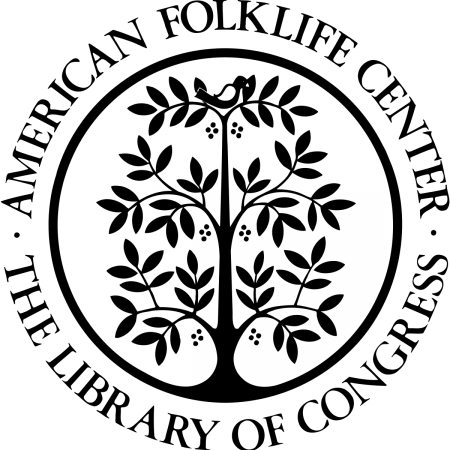 Drawing of an olive tree with a bird sitting in the top branches, encircled with the words "American Folklife Center, The Library of Congress".