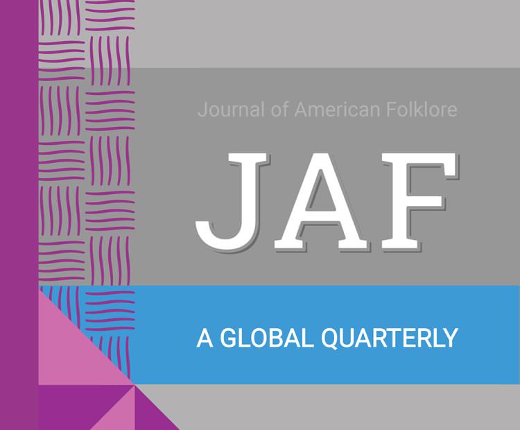 A geometric pattern of shades of purple and blue, with white text: "JAF: A Global Quarterly"