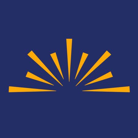 logo of the national endowment for the humanities, showing yellow rays in a deep blue background