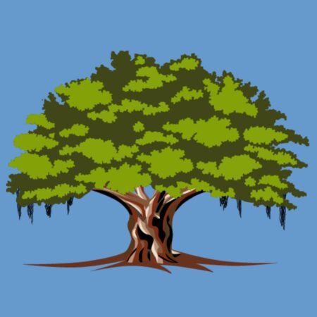Logo of the Louisiana Folklore Society, showing a big tree full of green leaves