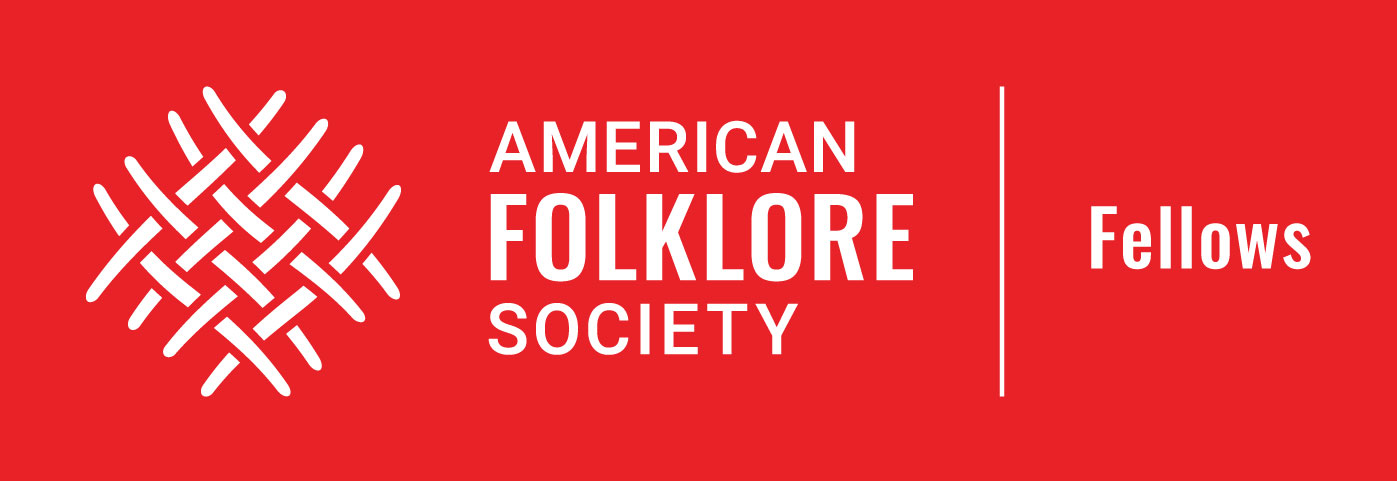 logo of the american folklore society fellows, which is the AFS log with a vertical white line to the right and the word "fellows" in white