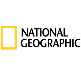 Logo of National Geographic Society, which is a rectangle with yellow border lines