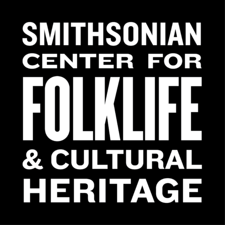 black and white logo for the smithsonian center for folklife and cultural heritage